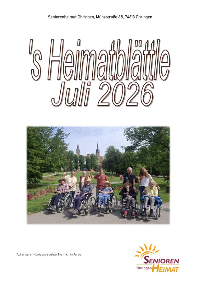 Titelbild Heimatblättle Ausgabe Juli 2026